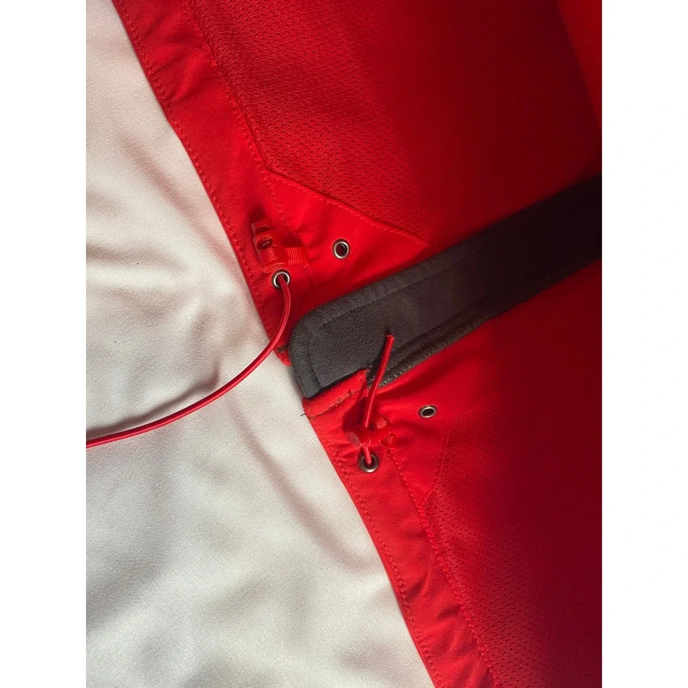 The North Face‎ WindWall Softshell Jacket Mens Small Red Gray Full Zip Hiking